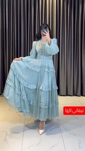 فستان حرير فيسكوز ستراس بعدة ألوان