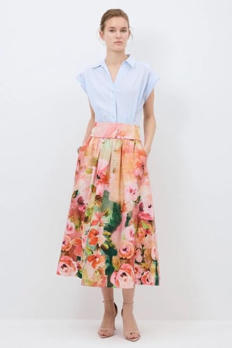 ADL طقم لينن صيفي موزد