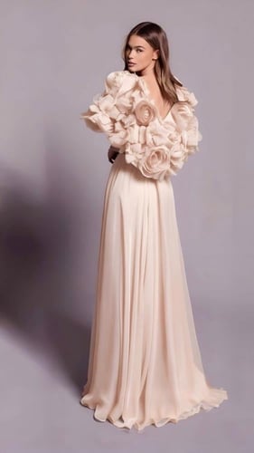 طارق ايديز فستان ستراب لس بكيب ورد 3D