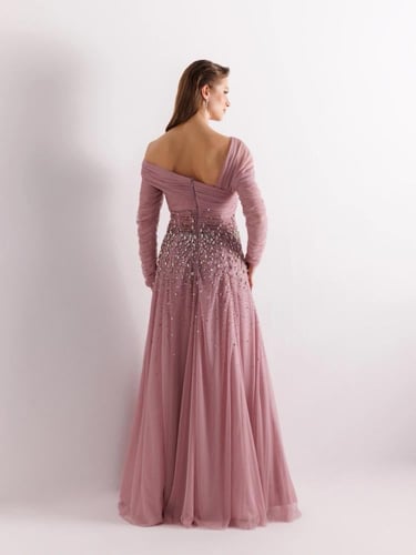 KENZEL فستان درابيه بكرستال ون شولدر