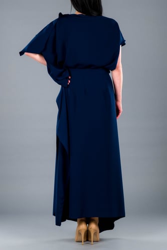 navy طقم تيور كريب بقصات "كحلي"