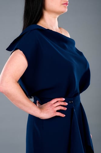 navy طقم تيور كريب بقصات "كحلي"