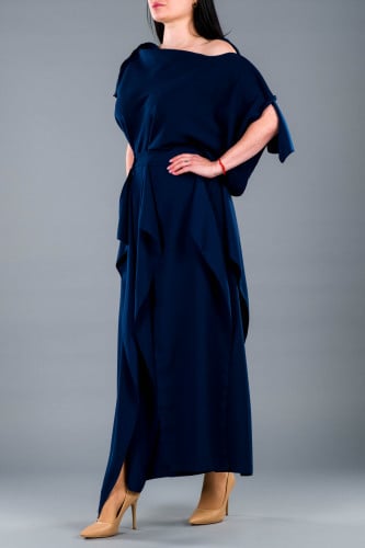 navy طقم تيور كريب بقصات "كحلي"