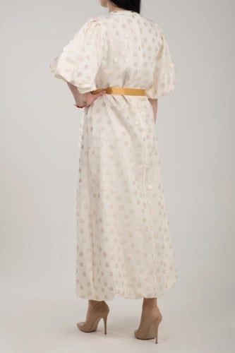 فستان اورقنزا بولكا ذهبي