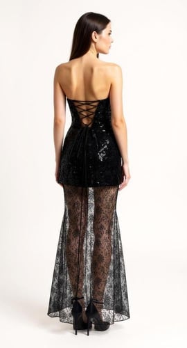 CIRCES طقم سهوة دانتيل مشغول بالكامل من قطعتين