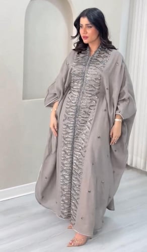 جلابية لينن فراشة بشك أمامي "لونين"