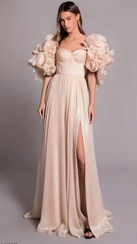 طارق ايديز فستان ستراب لس بكيب ورد 3D