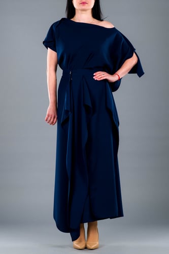 navy طقم تيور كريب بقصات "كحلي"