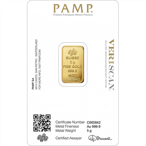 سبيكة ذهب فورتونا بامب عيار 24 بوزن 5 غرام