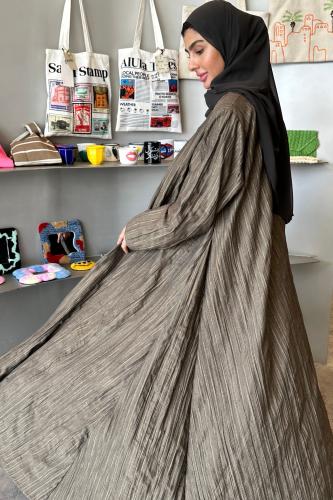 STRIPED OLIVE ABAYA