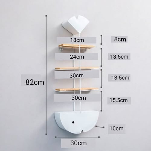 رف جداري شكل سمكه