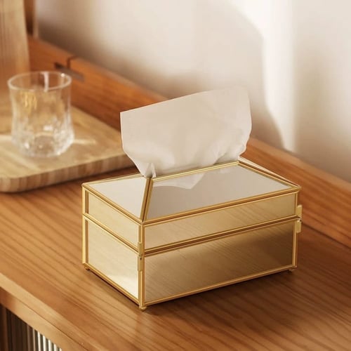 حامل مناديل زجاج مرايا.