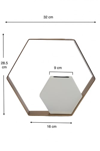 فازه معدن ابيض بإطار ذهبي