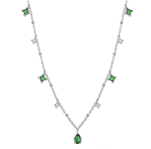 سلسال زركون اخضر فضي