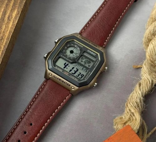 ساعة كاسيو كلاسيك كوارتز رقمية- AE-1200WHL-5A