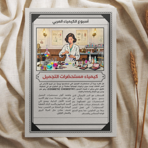 تصميم صفحة واحدة A4 كيمياء مستحضرات التجميل