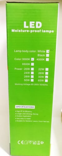 مصباح لد مستطيل خارجي مقاوم للماء بارز 30 شمعه 220...