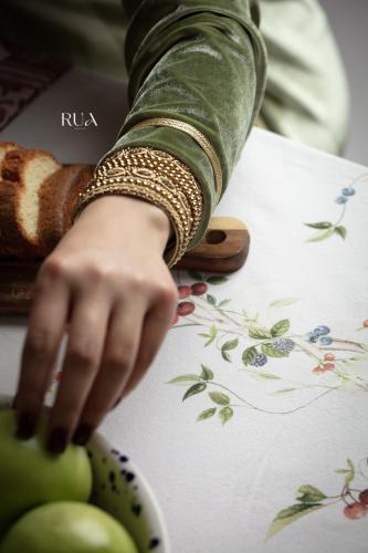 جلابية مخمل زيتية مطرزة فاخرة | جلابيات رمضان RUA