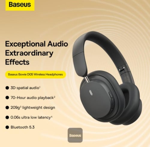 سماعة رأسية بلوتوث D05 من شركة بيسوس 70 ساعة
