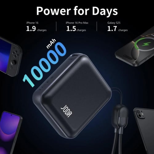 بطارية ميتكس 10 الاف مع كيبل تايب سي مدمج من شركة...