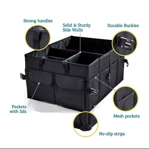 صندوق تخزين ( منظم ) سيارة قابل للطي بسعة كبيرة وح...