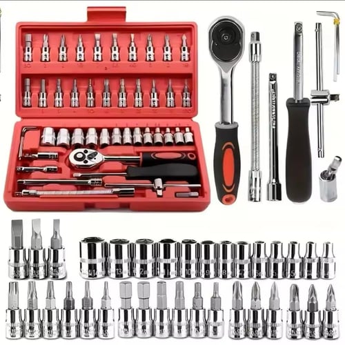 مجموعة عدة مفاتيح ربط صغيرة مكونة من 46 قطعة لأدوا...