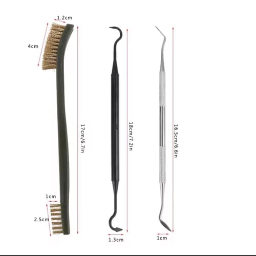 عدة تنظيف مكونة من 9 قطع مع محفظة جلدية أدوات تنظي...