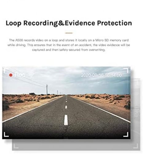 داش كام امامي 2.4K+ خلفي شاومي اصدار A500 pro plus