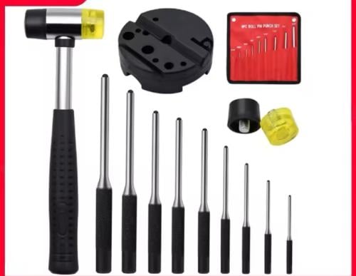 مجموعة خوابير من 9 قطع مع مطرقة خاصة راسها من الرب...