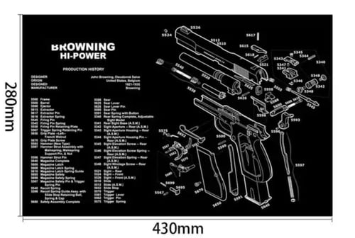 فرشة مطاطية ربل لتنظيف السلاح وفيها شرح مبسط لقطع...