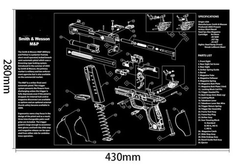 فرشة مطاطية ربل لتنظيف السلاح وفيها شرح مبسط لقطع...