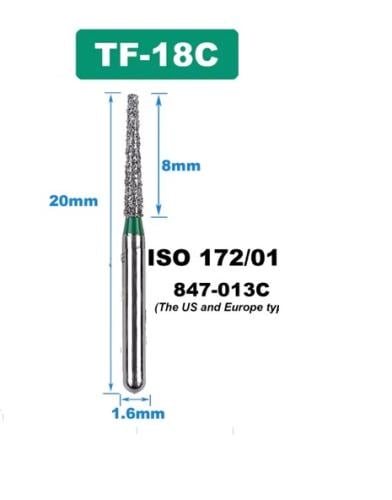 Diamond Bur ISO: 172/014-(pack of 5 ) Green - TF-1...