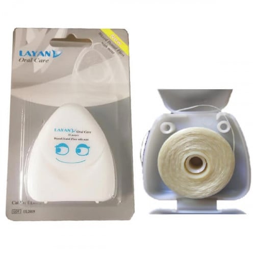 Waxed Nylon Dental Floss,, Mint Flavor, 50m Pack-...