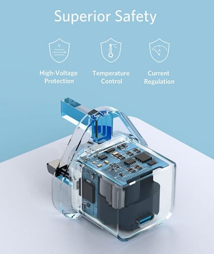 شاحن جداري أنكر بقوة 20 واط بمنفذ تايب سي يتقنية P...