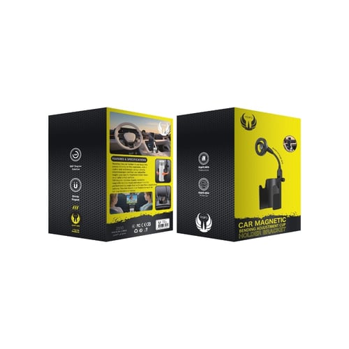 حامل جوال مغناطيسي مرن للسيارة مع قاعدة مدمجة للأك...