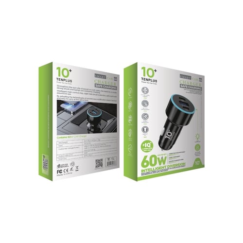 شاحن سيارة 60 واط بـ 3 منافذ شحن