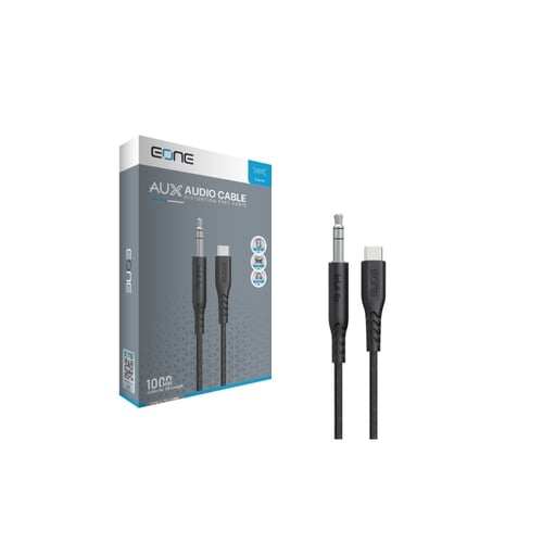 سلك صوت أوكس من تايب سي إلى 3.5 ملم قماشي مجدول بط...