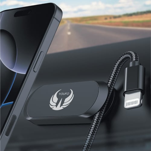 حامل جوال لاصق للسيارة بتصميم مدمج ومنظم للكابلات...