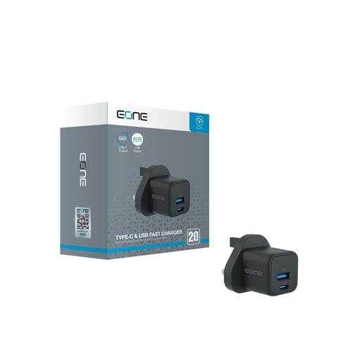 شاحن جداري بقوة 20 واط شحن سريع ومنفذ مزدوج