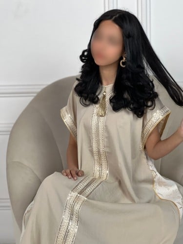 جلابية من الخلف قماش جاكار مورد