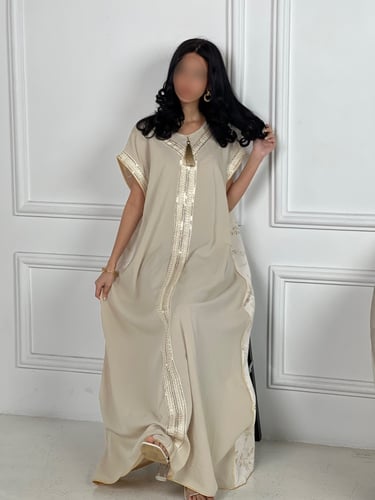 جلابية من الخلف قماش جاكار مورد