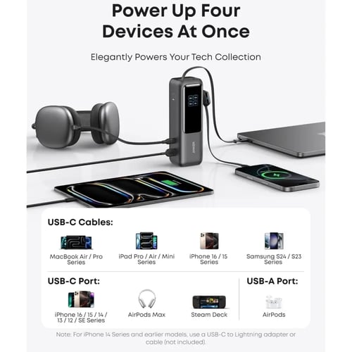 بطارية انكر بسعة 25000 ملي امبير بقوة 165 واط بمنف...