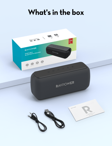 مكبر صوت راف باور بقوة 60 واط مقاوم للماء - اسود