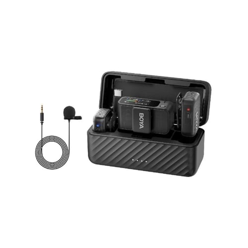 بويا - طقم مايكروفون لاسلكي بمرسلين 2 ومدى 300 متر...