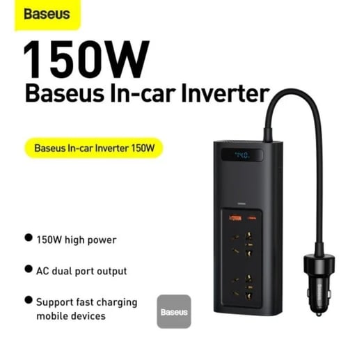 توصيلة سيارة بيسوس بقوة 150 واط و220 فولت بمنفذ تا...