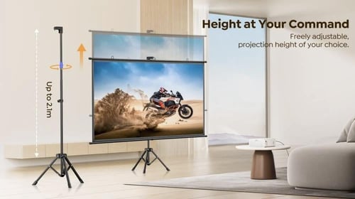 شاشة عرض 2 في 1 للبروجكتر مع حامل استانلس استيل بح...