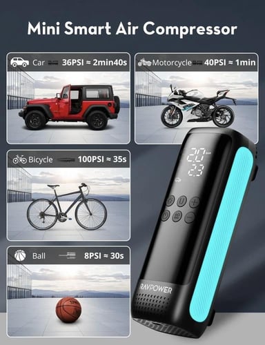 مضخة هواء راف باور بريميوم بدون بطارية بقوة 120 وا...