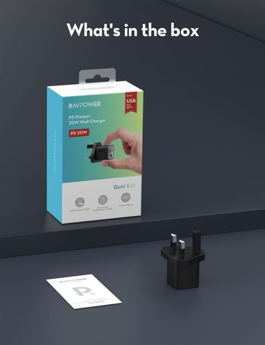 شاحن جداري راف باور بمنفذ تايب سي بقوة 20 واط - اس...