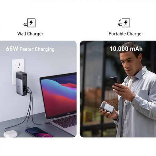 شاحن جداري انكر جان برايم 2 في 1 بطارية 10000 امبي...