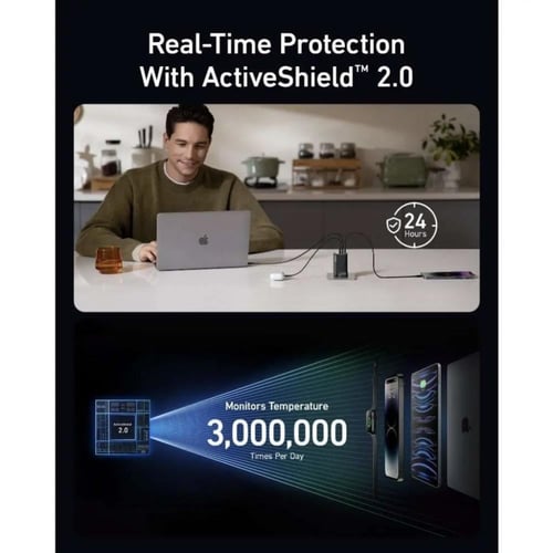 شاحن جداري انكر بريميوم بقوة 100 واط بمنفذين تايب...